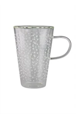 Double Wall Glass Latte Mug – Cosmos/White