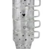 Double Wall Glass Stacking Mugs – Hearts/Black