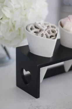 Ceramic Heart Snacking Station 3 Cones – Black -Pretty Little Home IMG 6966