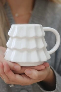 Ceramic Christmas Tree Mug – Matt White -Pretty Little Home IMG 7002 2