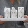 Set Of 3 Large Ceramic Houses