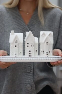 Set Of 3 Large Ceramic Houses