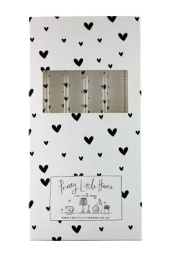 Set Of 4 Glass Straws – Black/Multi Heart -Pretty Little Home IMG 7011