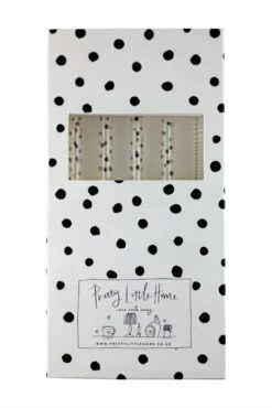 Set Of 4 Glass Straws – Black/Polka Dot -Pretty Little Home IMG 7013