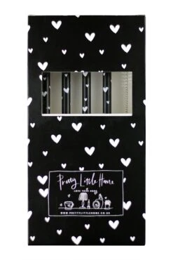 Set Of 4 Black Stainless Steel Straws – Multi Heart -Pretty Little Home IMG 7021