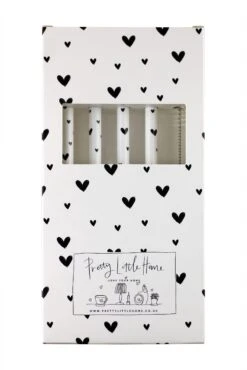 Set Of 4 White Stainless Steel Straws – Multi Heart -Pretty Little Home IMG 7025