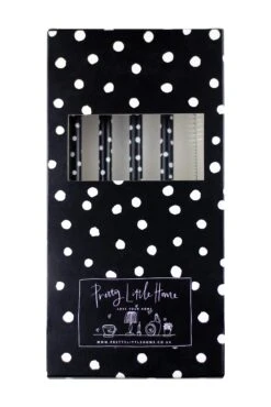Set Of 4 Black Stainless Steel Straws – Polka Dot -Pretty Little Home IMG 7027