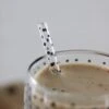 Set Of 4 Glass Straws – Black/Polka Dot