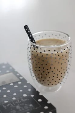 Set Of 4 Black Stainless Steel Straws – Polka Dot