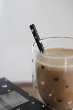 Set Of 4 Black Stainless Steel Straws – Multi Heart -Pretty Little Home IMG 7077