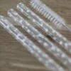 Set Of 4 Glass Straws – White/Polka