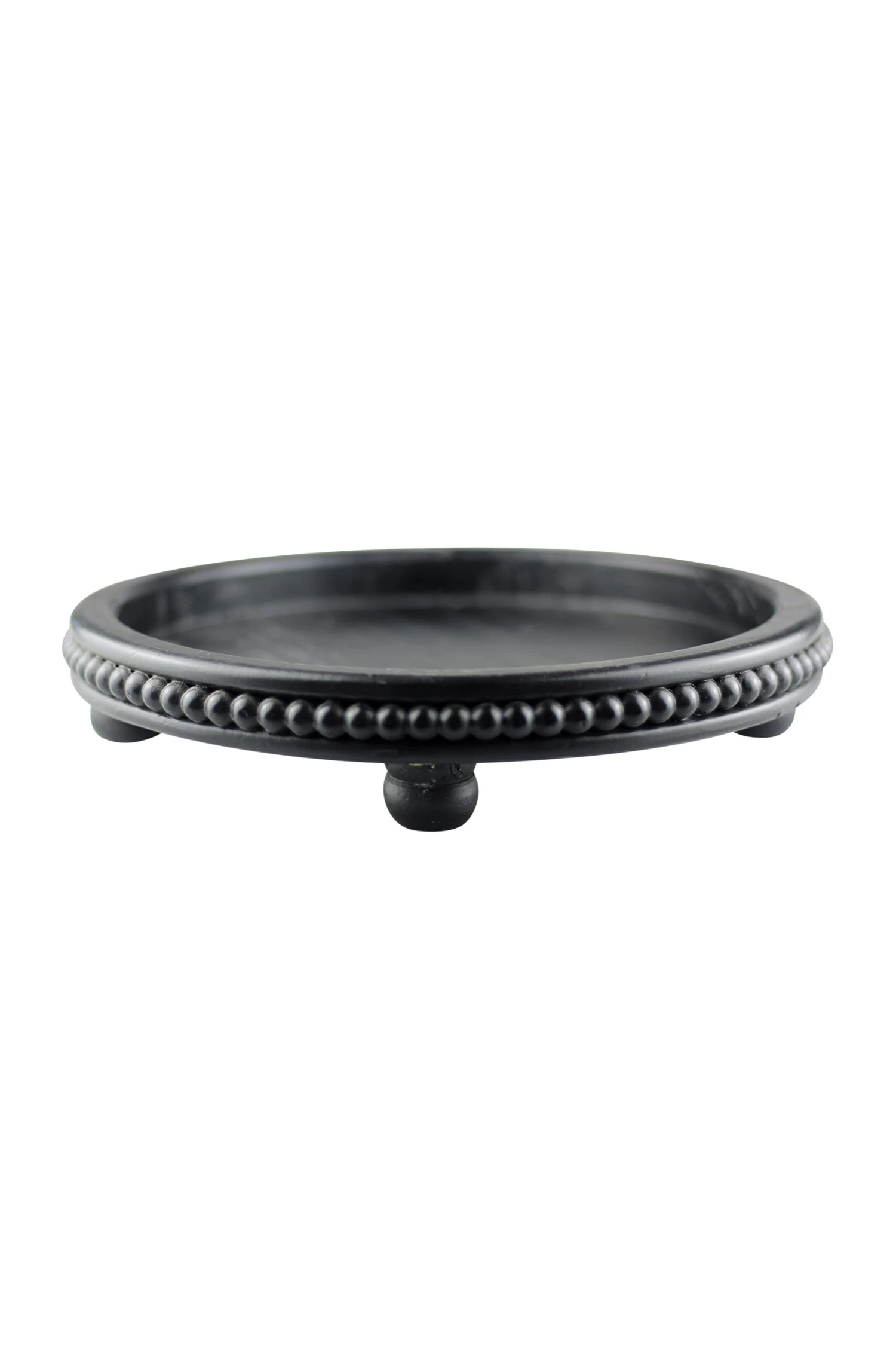 Beaded Round Tray – Black 1 Beaded Round Tray – Black