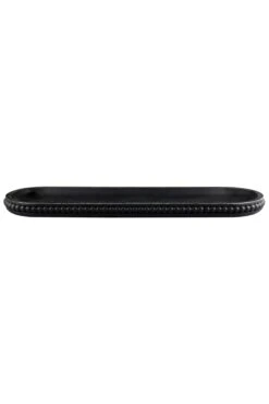 Beaded Wooden Tray – Black/Large