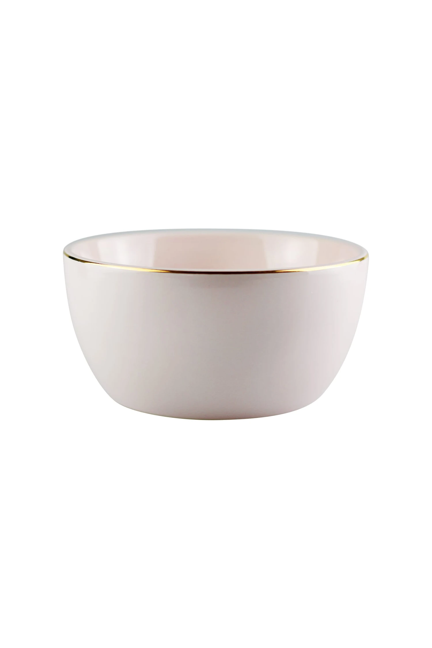 Ceramic Bowl – Pink Gold Trim 1 Ceramic Bowl – Pink Gold Trim