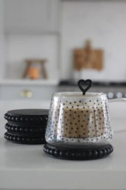 4Pc Wooden Coasters Beaded – Black -Pretty Little Home IMG 7758