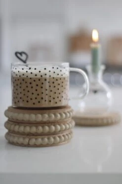 4Pc Beaded Wooden Coasters – Natural -Pretty Little Home IMG 8029