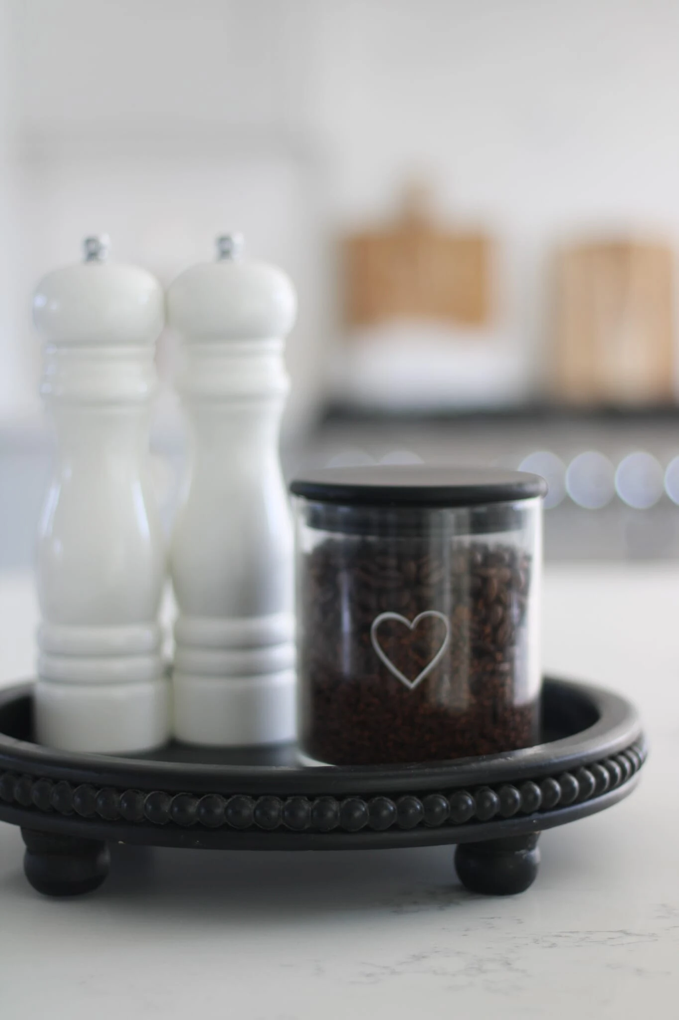 Beaded Round Tray – Black 3 Beaded Round Tray – Black - Image 3