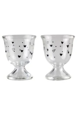 Egg Holder – Black/Hearts Dots 2 PC Set