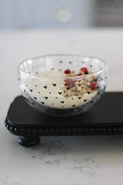 Double Wall Glass Bowl – Black/Small MultiHeart -Pretty Little Home IMG 8269