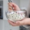 Double Wall Glass Bowl – Black/Small MultiHeart