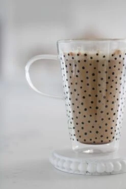 Double Wall Glass Latte Mug – Cosmos/Black -Pretty Little Home IMG 8497