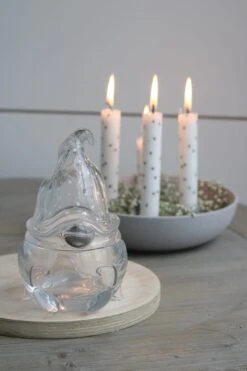 Glass Gonk Jar – White Sparkles