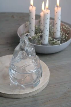 Glass Gonk Jar – White Hearts