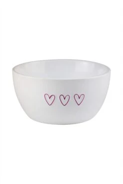 Ceramic Bowl – Pink 3 Hearts -Pretty Little Home IMG 8984