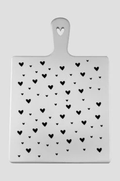 Wooden Chopping Board – Hearts White