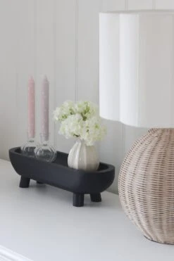 Paulownia Tray On Legs – Black
