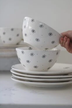 Irregular Ceramic Plates – Black Floral 4pc Set -Pretty Little Home IMG 9557