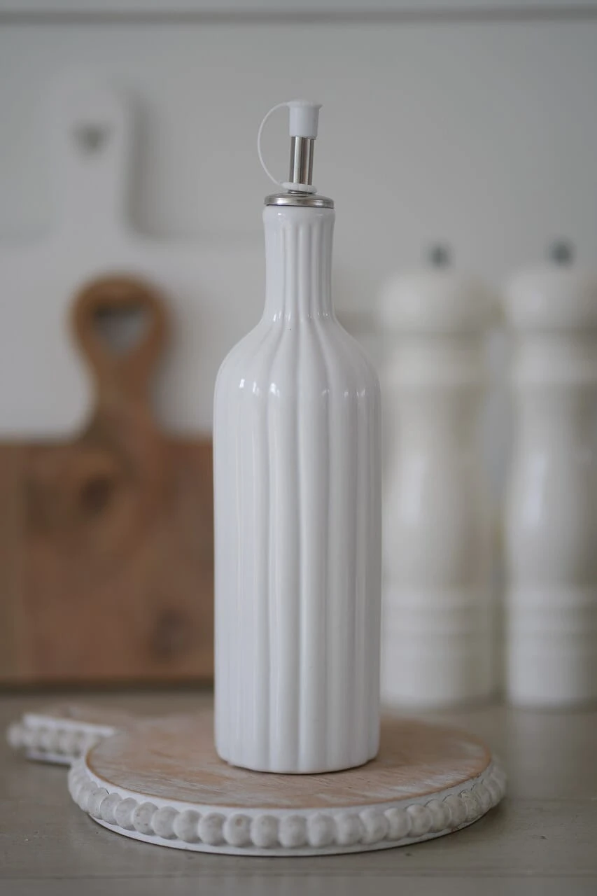 Ribbed Ceramic Oil Bottle 2 Ribbed Ceramic Oil Bottle - Image 2