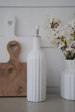 Ribbed Ceramic Oil Bottle
