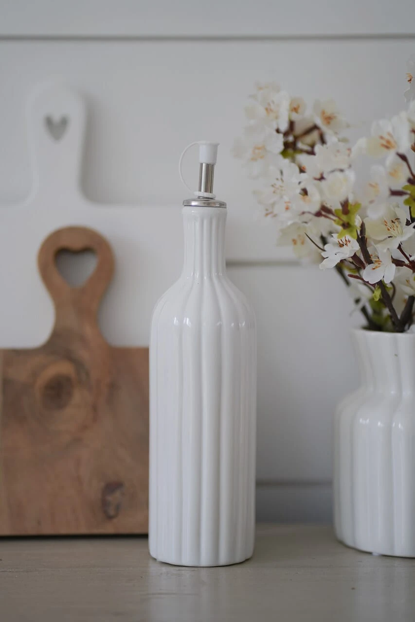 Ribbed Ceramic Oil Bottle 1 Ribbed Ceramic Oil Bottle