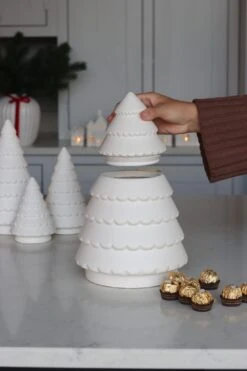 Scalloped Ceramic Christmas Tree – Jar -Pretty Little Home SJimage00132