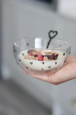 Double Wall Glass Bowl – Black/MultiHeart -Pretty Little Home SSIMG 3062 2