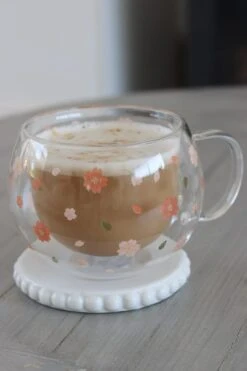 Round Double Wall Glass Mug – Blossom -Pretty Little Home bmIMG 9570 2