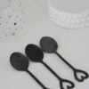 Set Of 3 Stainless Steel Tea Spoons – Matt Black
