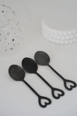 Set Of 3 Stainless Steel Tea Spoons – Matt Black