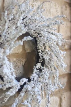 Faux White Winter Berries Cluster Wreath -Pretty Little Home cwimage00124