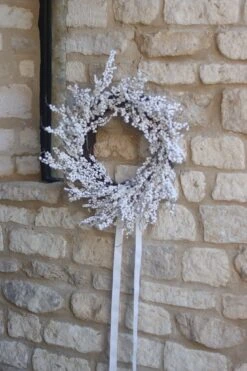 Faux White Winter Berries Cluster Wreath