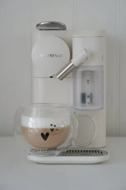 Round Double Wall Glass Mug Black β Dream Hearts