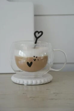 Round Double Wall Glass Mug Black – Dream Hearts -Pretty Little Home dhDSC09096 2