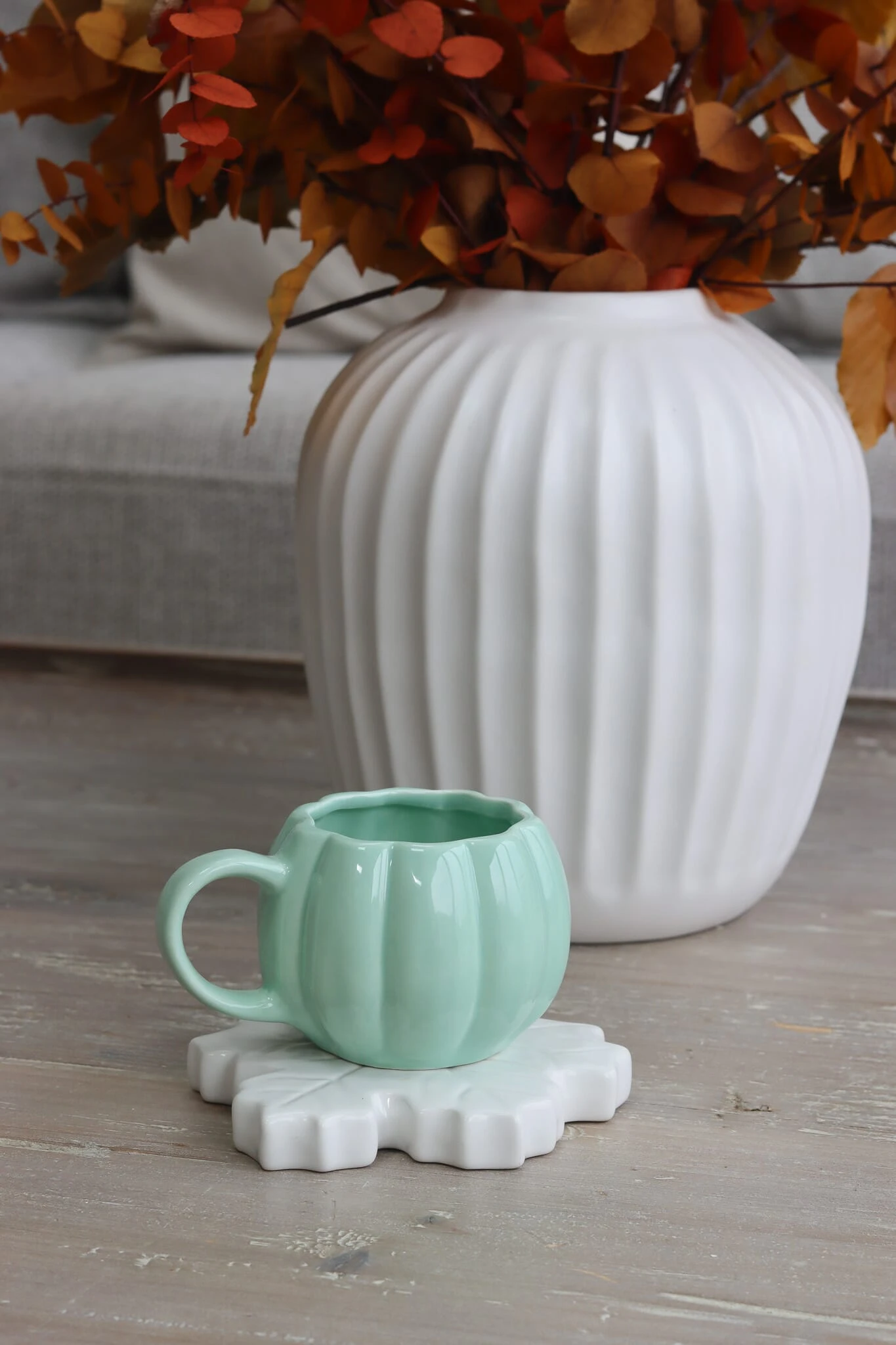 Mini Pumpkin Mug – Light Green 2 Mini Pumpkin Mug – Light Green - Image 2