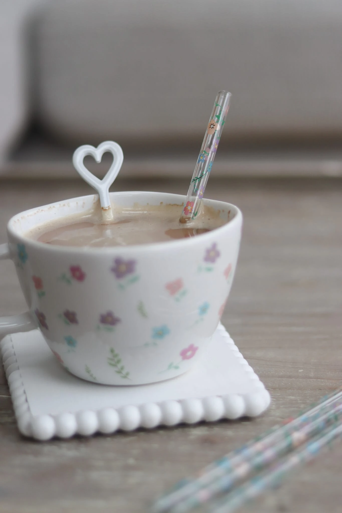 Double Wall Glass Bowl – Colourful Flowers 1 Double Wall Glass Bowl – Colourful Flowers