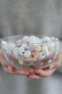 Double Wall Glass Bowl – Colourful Flowers 6 Double Wall Glass Bowl – Colourful Flowers -Pretty Little Home image00006 2