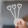 Set Of 3 Heart Latte Spoons – White