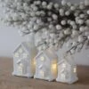 Set Of 3 Led Ceramic Houses – Large/Med/Small