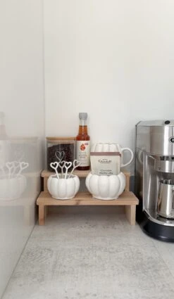 Two Tier Display Stand Small- Natural