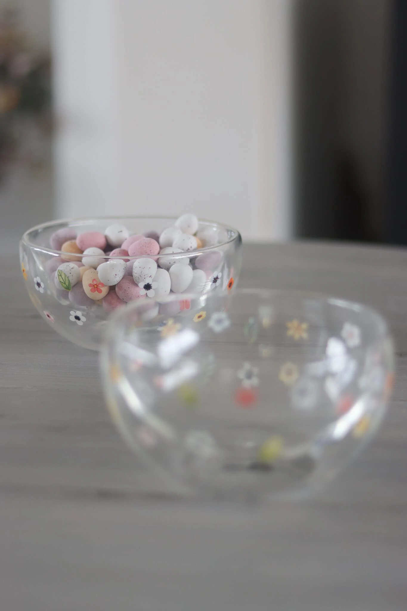 Double Wall Glass Bowl – Colourful Flowers 4 Double Wall Glass Bowl – Colourful Flowers - Image 4